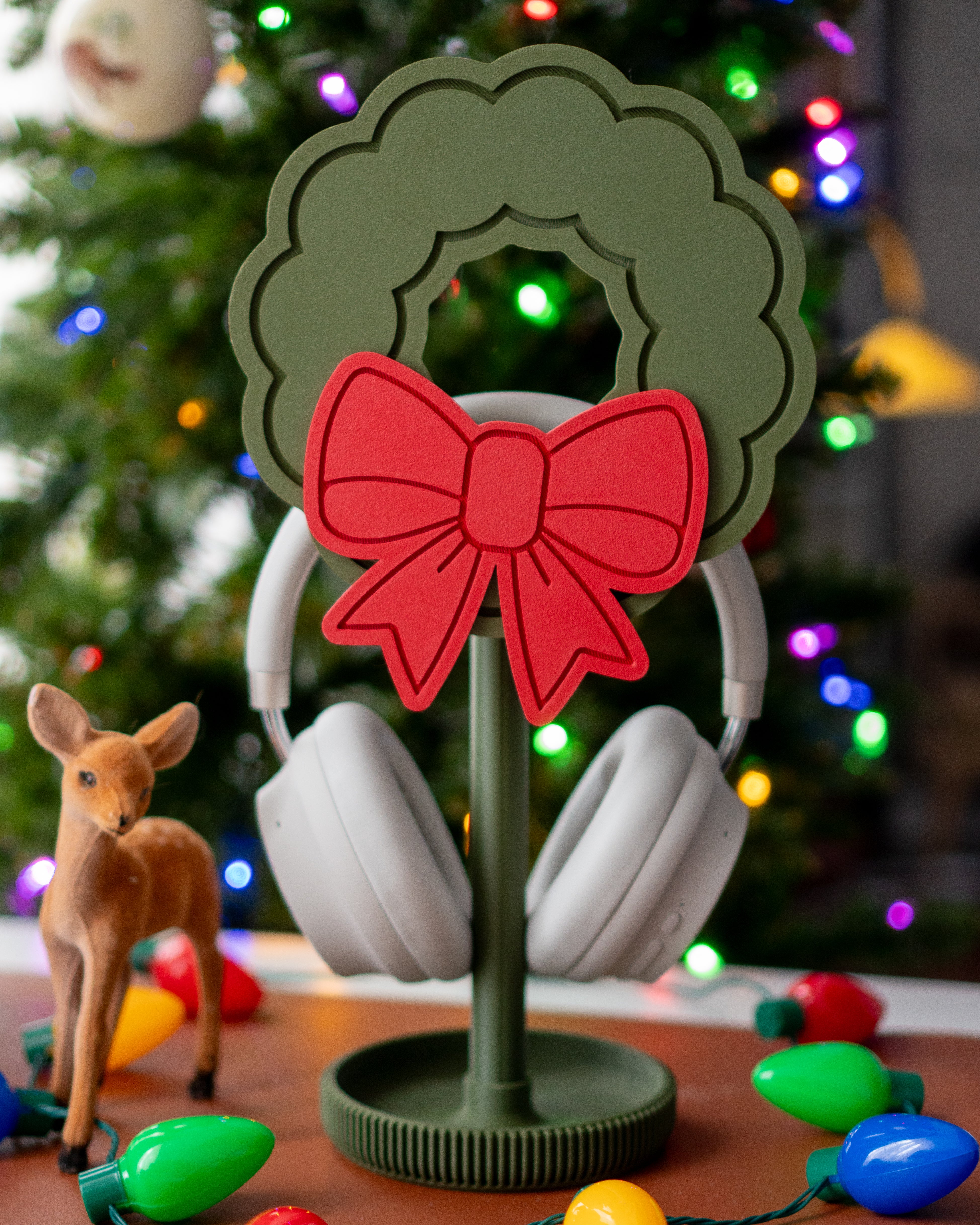 Christmas Wreath Headphone Stand