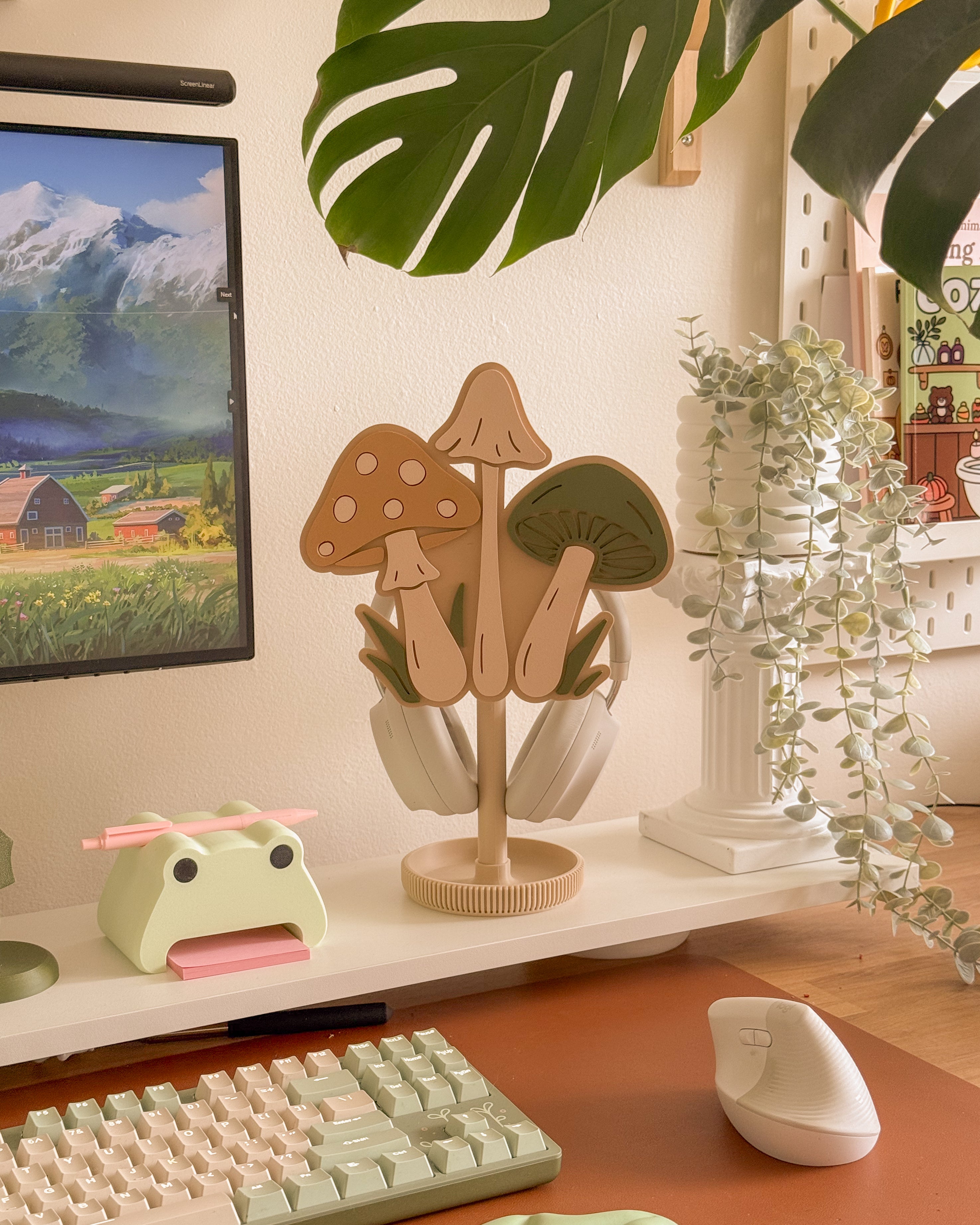 Mushroom Scene Headphone Stand