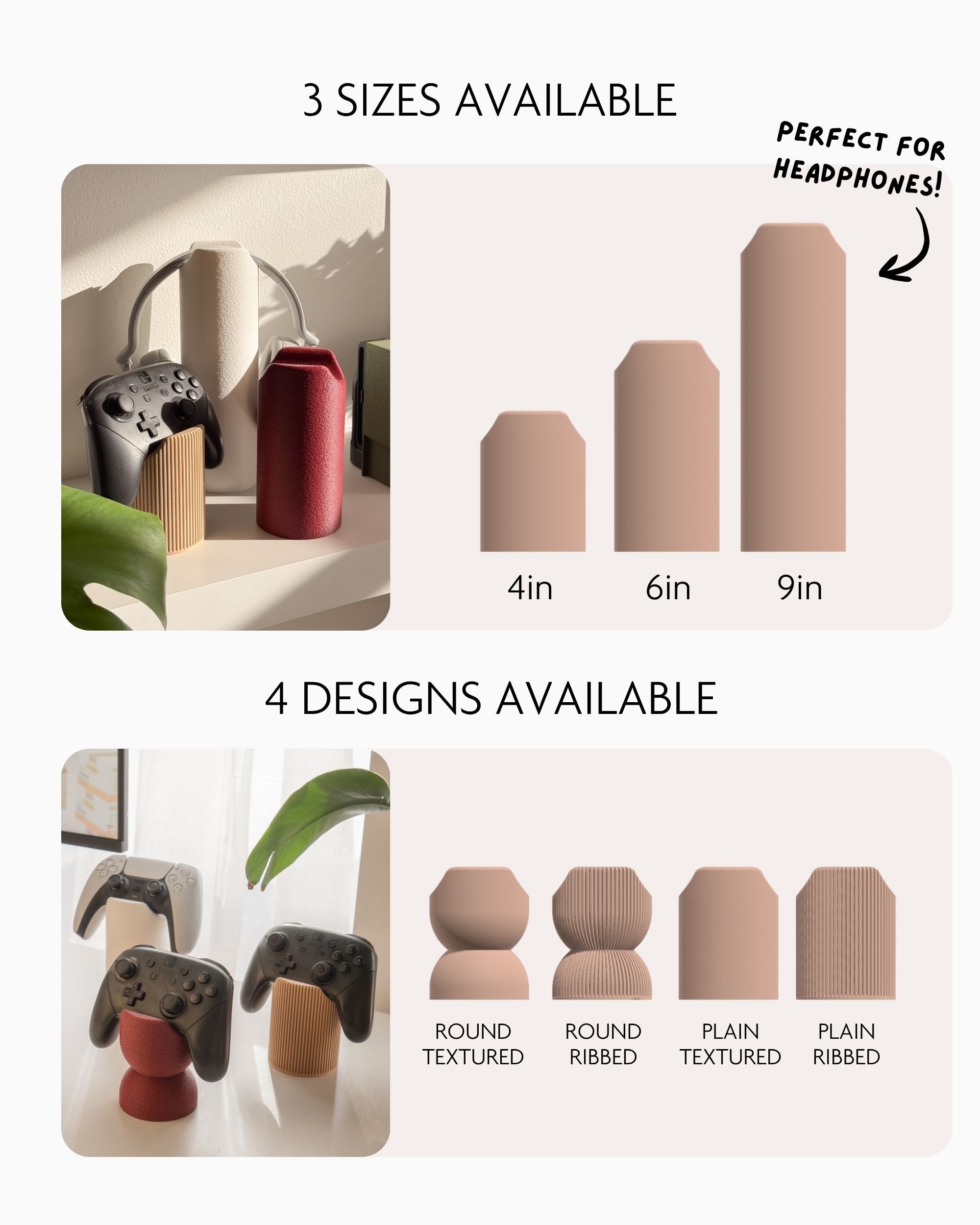 Minimalist Headphone & Controller Holder