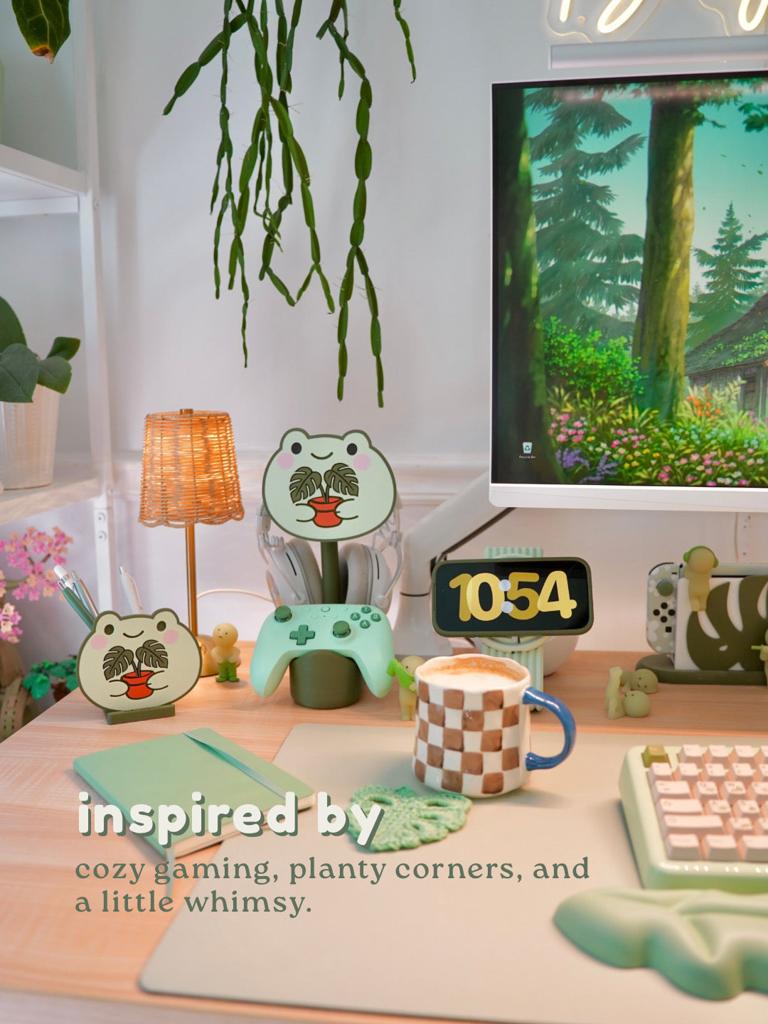 Monstera Frog | 3-in-1 Pen Pot, Controller Holder & Phone Stand | @thecozylittlejungle edition