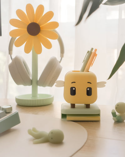 Sunflower Headphone Stand + Bee Desk Buddy Bundle
