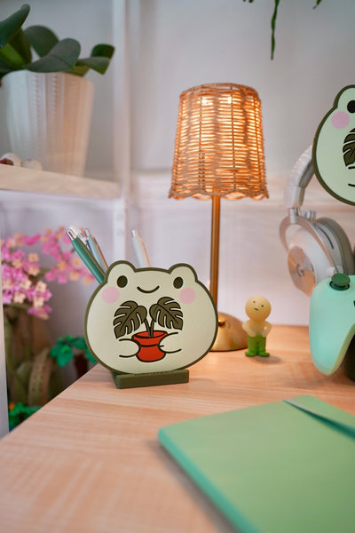 Monstera Frog | 3-in-1 Pen Pot, Controller Holder & Phone Stand | @thecozylittlejungle edition