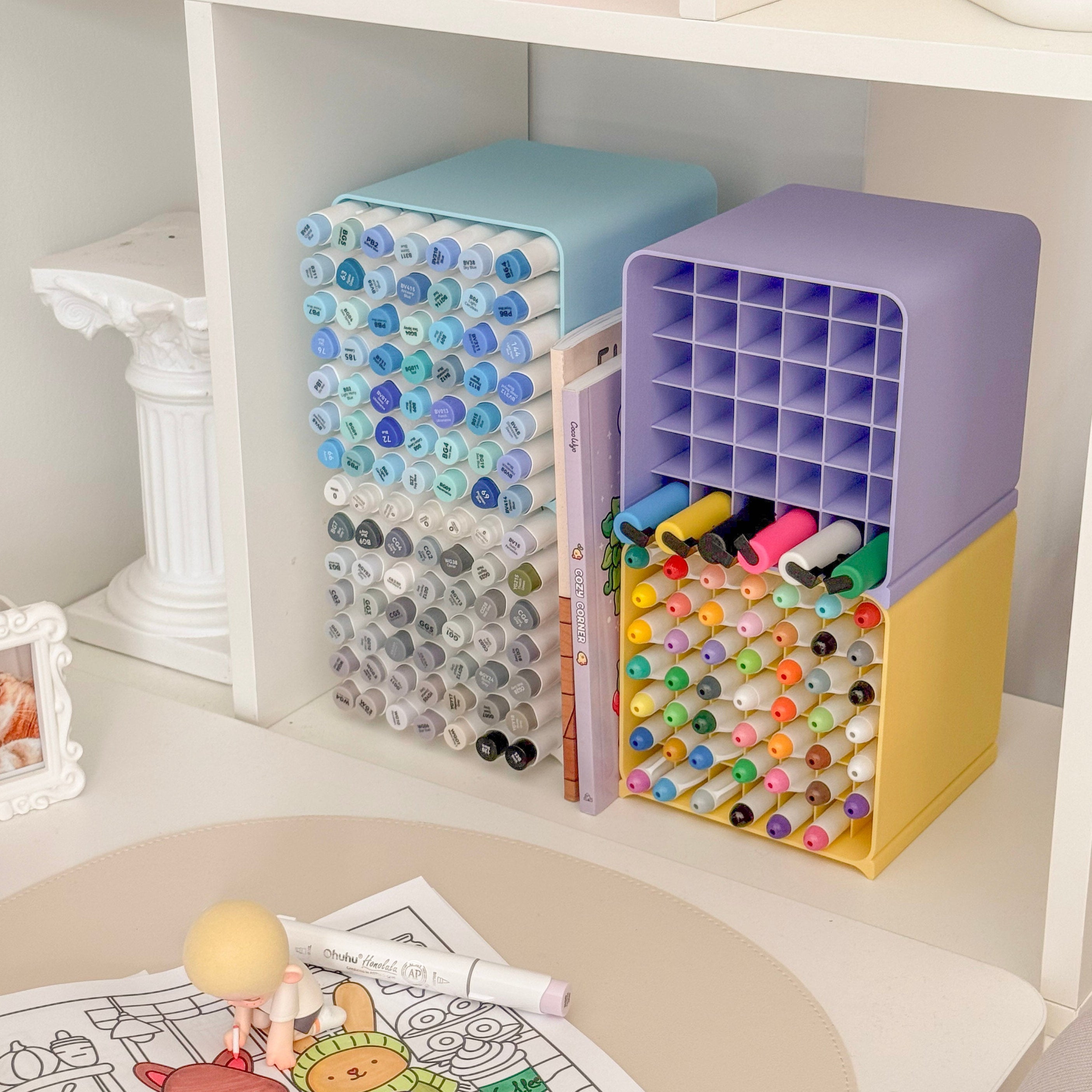 Coloring Cubbies | Stackable Marker Storage