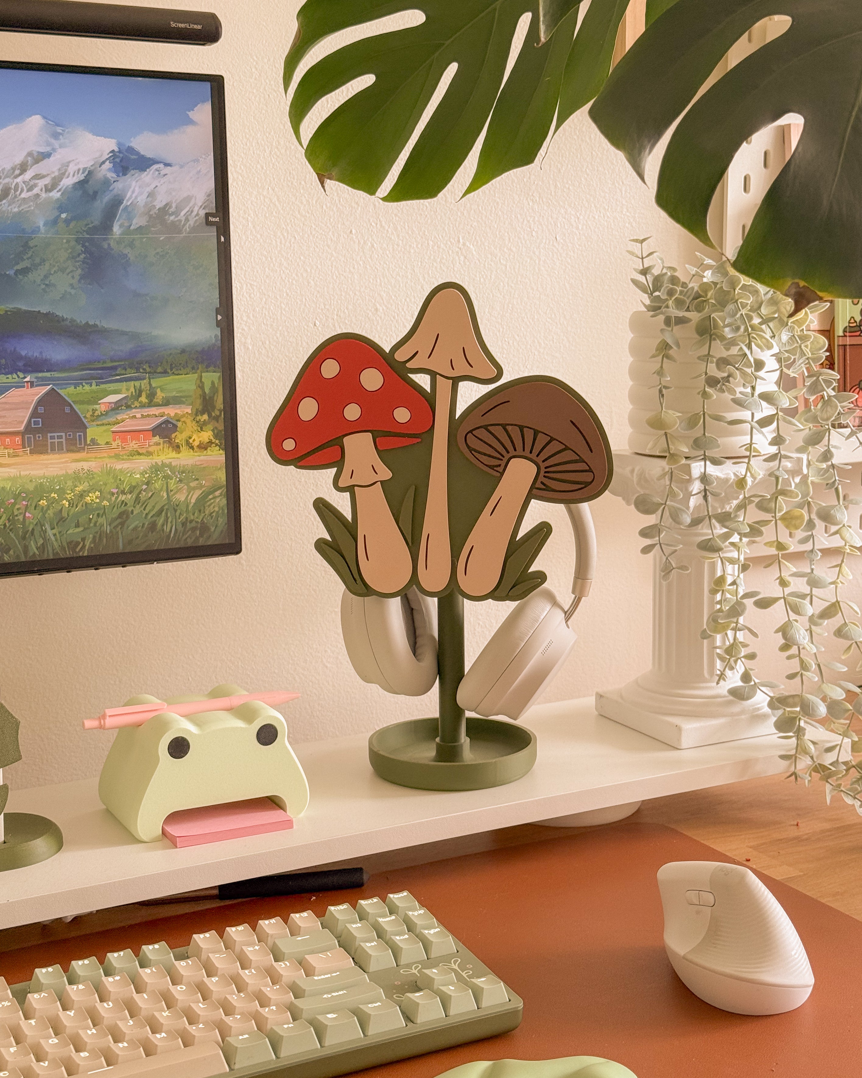 Mushroom Scene Headphone Stand