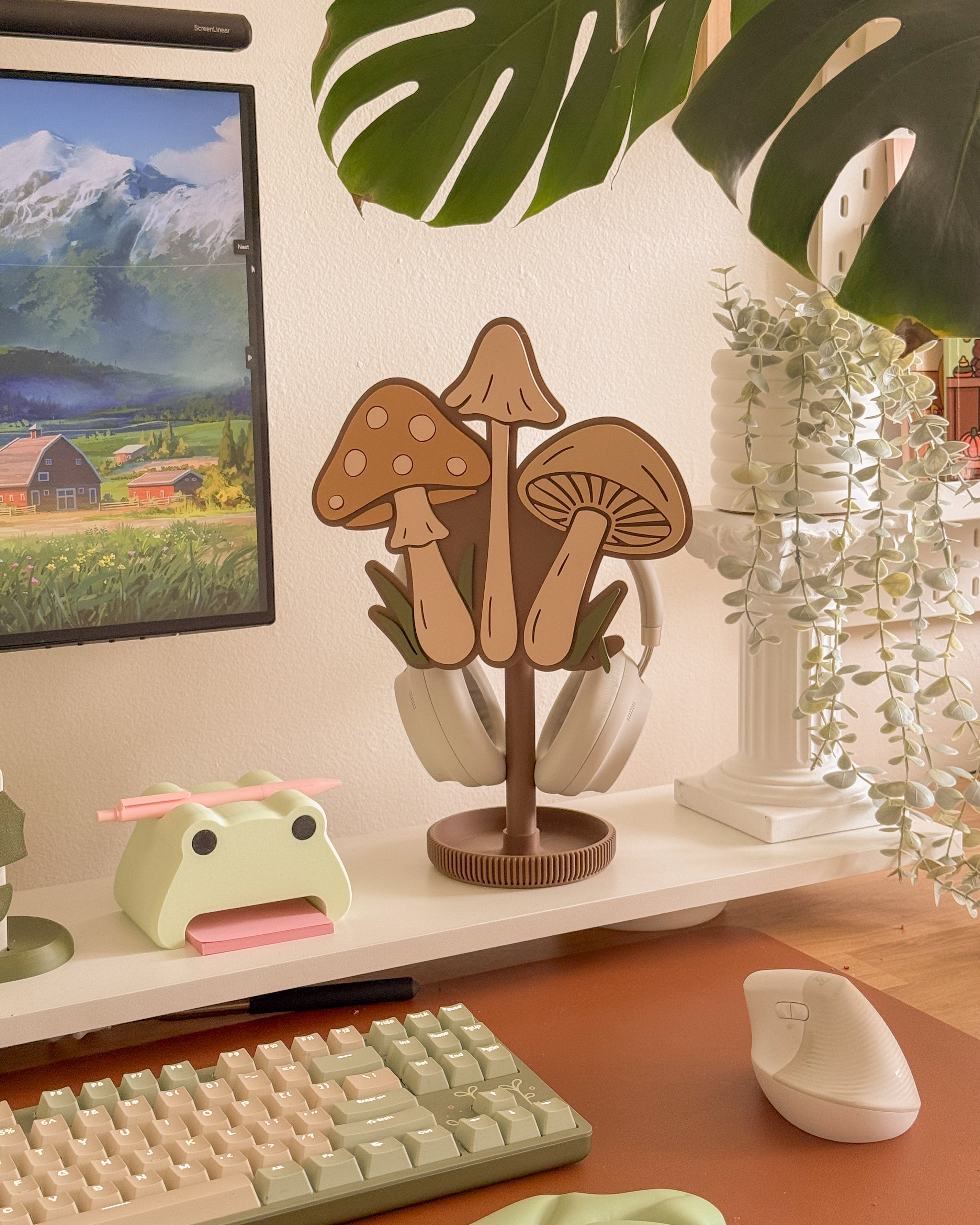 Mushroom Scene Headphone Stand