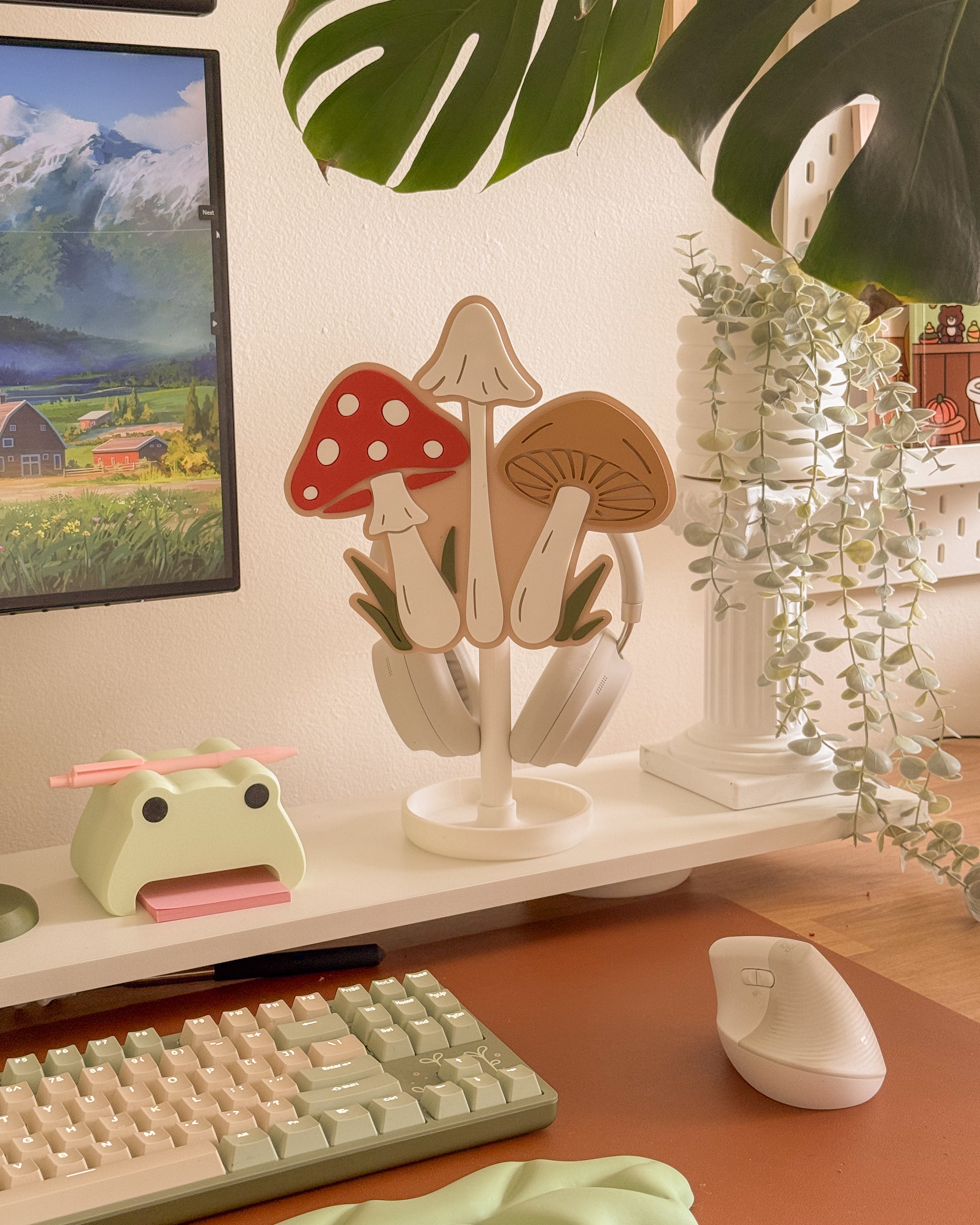 Mushroom Scene Headphone Stand