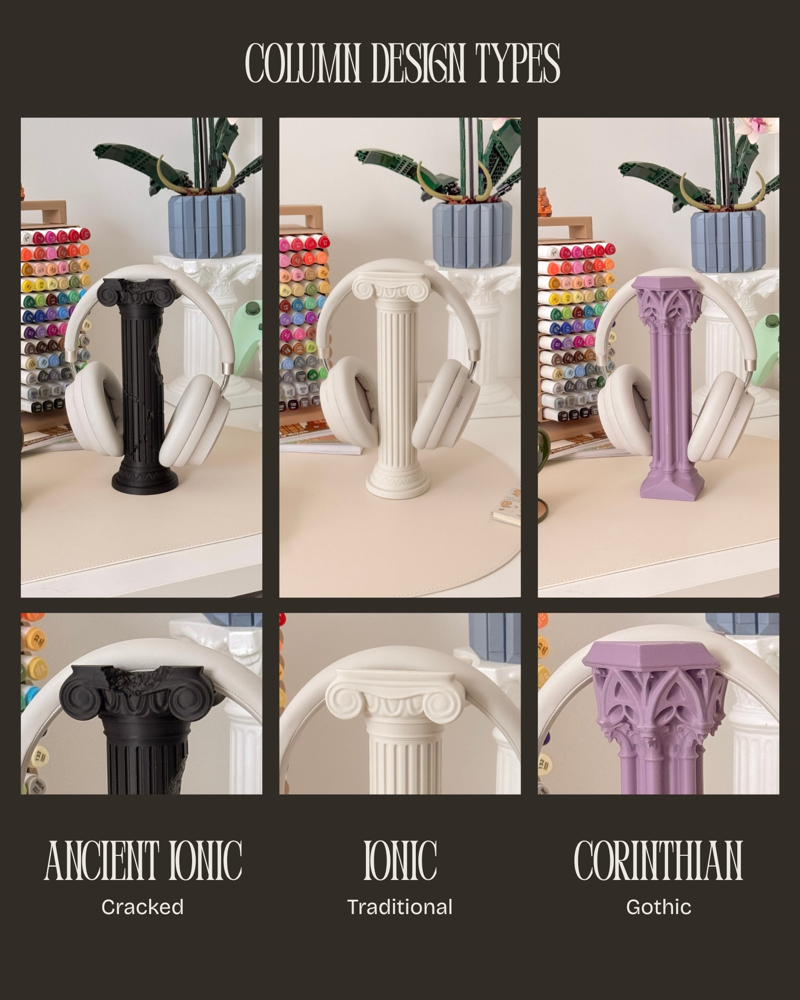 Column Headphone Stand & Controller Holder